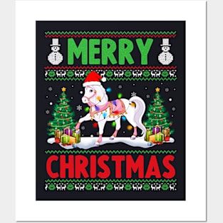 Funny Horse Animal Lover Xmas Lighting Horse Christmas Posters and Art